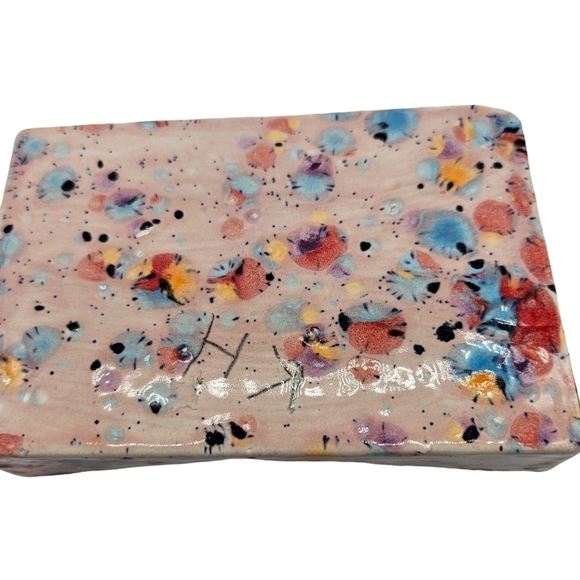 Pink Pottery Splatter Glaze Dish - Picture 4 of 8